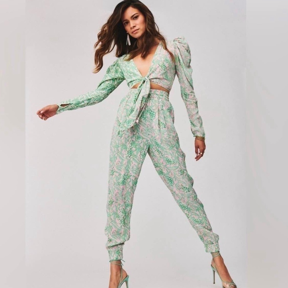 Floral Green Jumpsuit